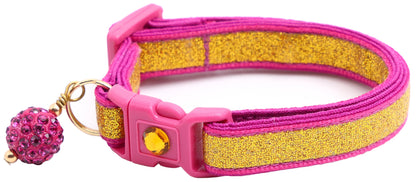 Gold Glitter Breakaway Cat Collar-13
