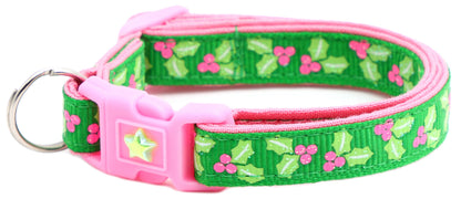 Holly Leaves Breakaway Cat Collar-4