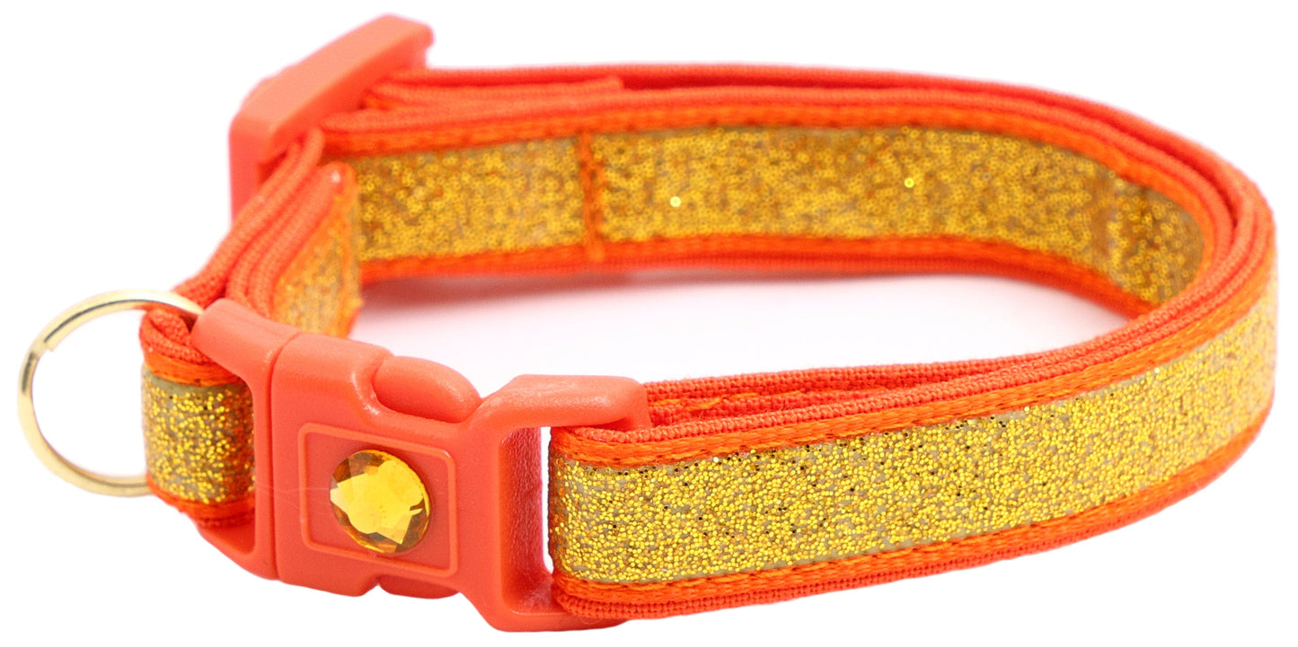 Gold Glitter Breakaway Cat Collar-24