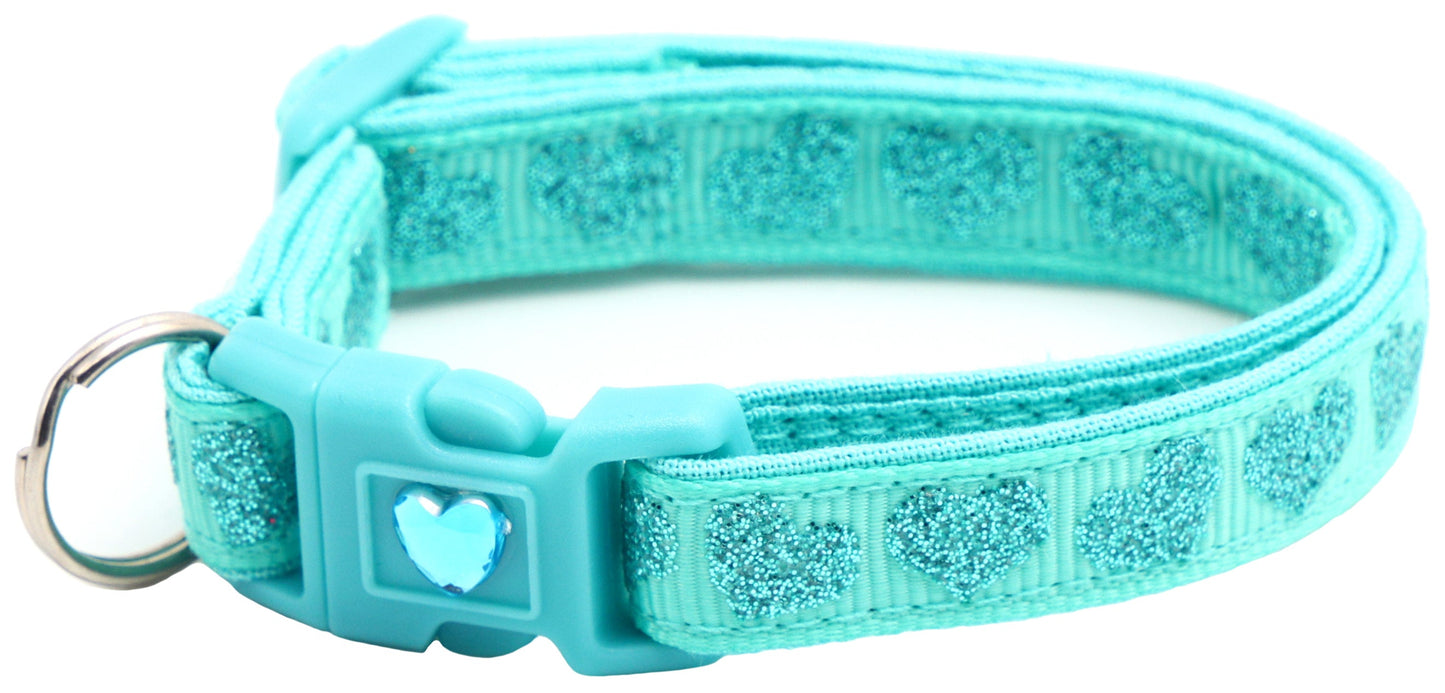 Glitter Hearts Breakaway Cat Collar-11