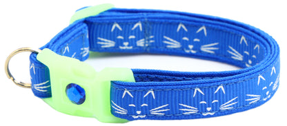 Glowing Cat Faces Breakaway Cat Collar-45