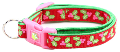 Holly Leaves Breakaway Cat Collar-11