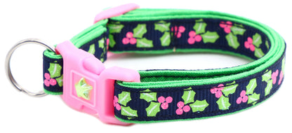 Holly Leaves Breakaway Cat Collar-12