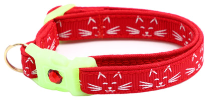 Glowing Cat Faces Breakaway Cat Collar-50