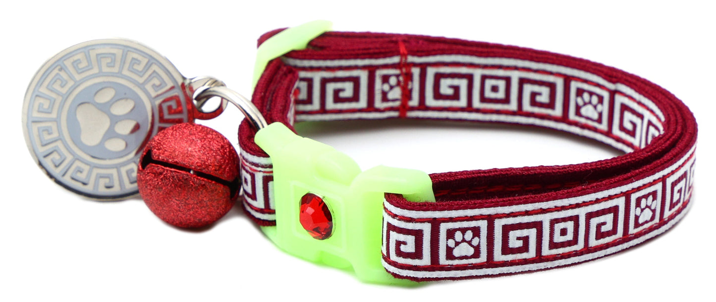 Greek Key Breakaway Cat Collar-55