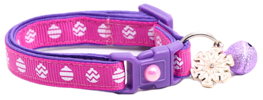Christmas Ornaments on Pink Cat Collar-0