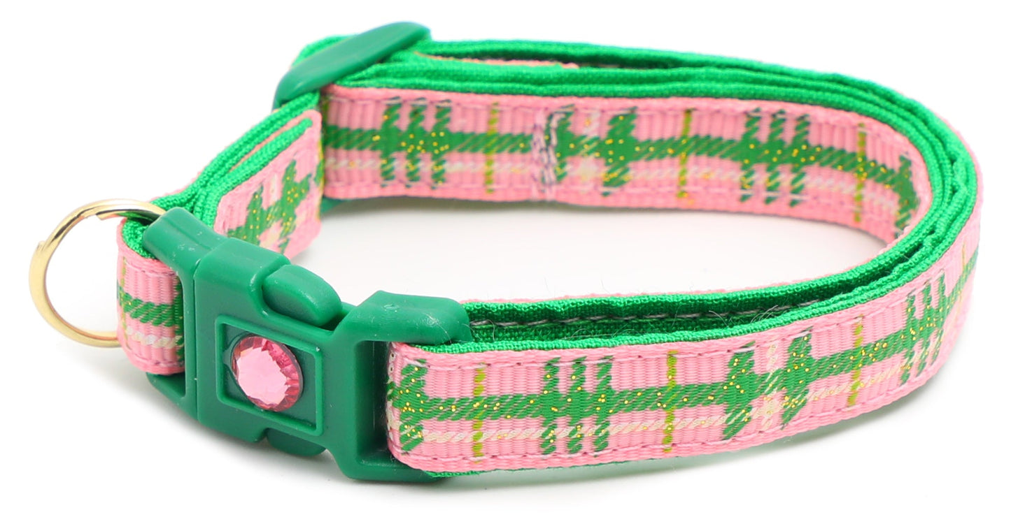 Green Tartan Breakaway Cat Collar-24