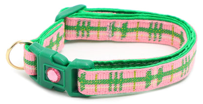 Green Tartan Breakaway Cat Collar-24