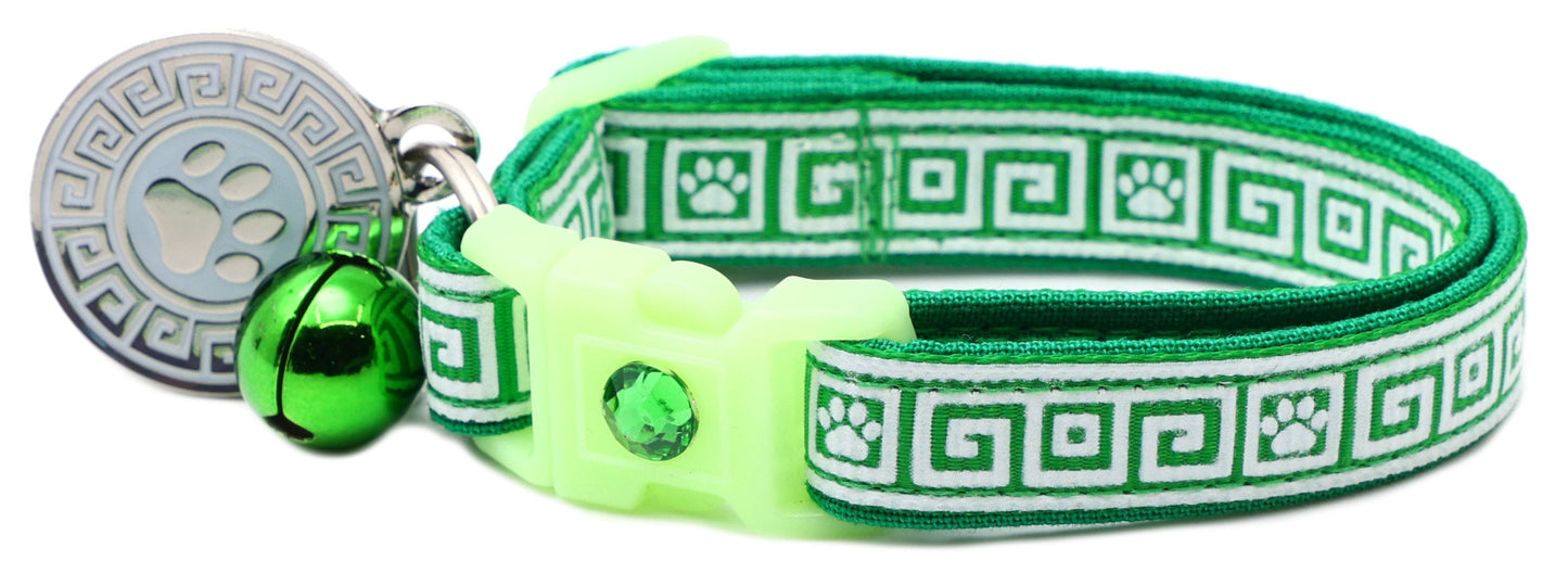 Greek Key Breakaway Cat Collar-56