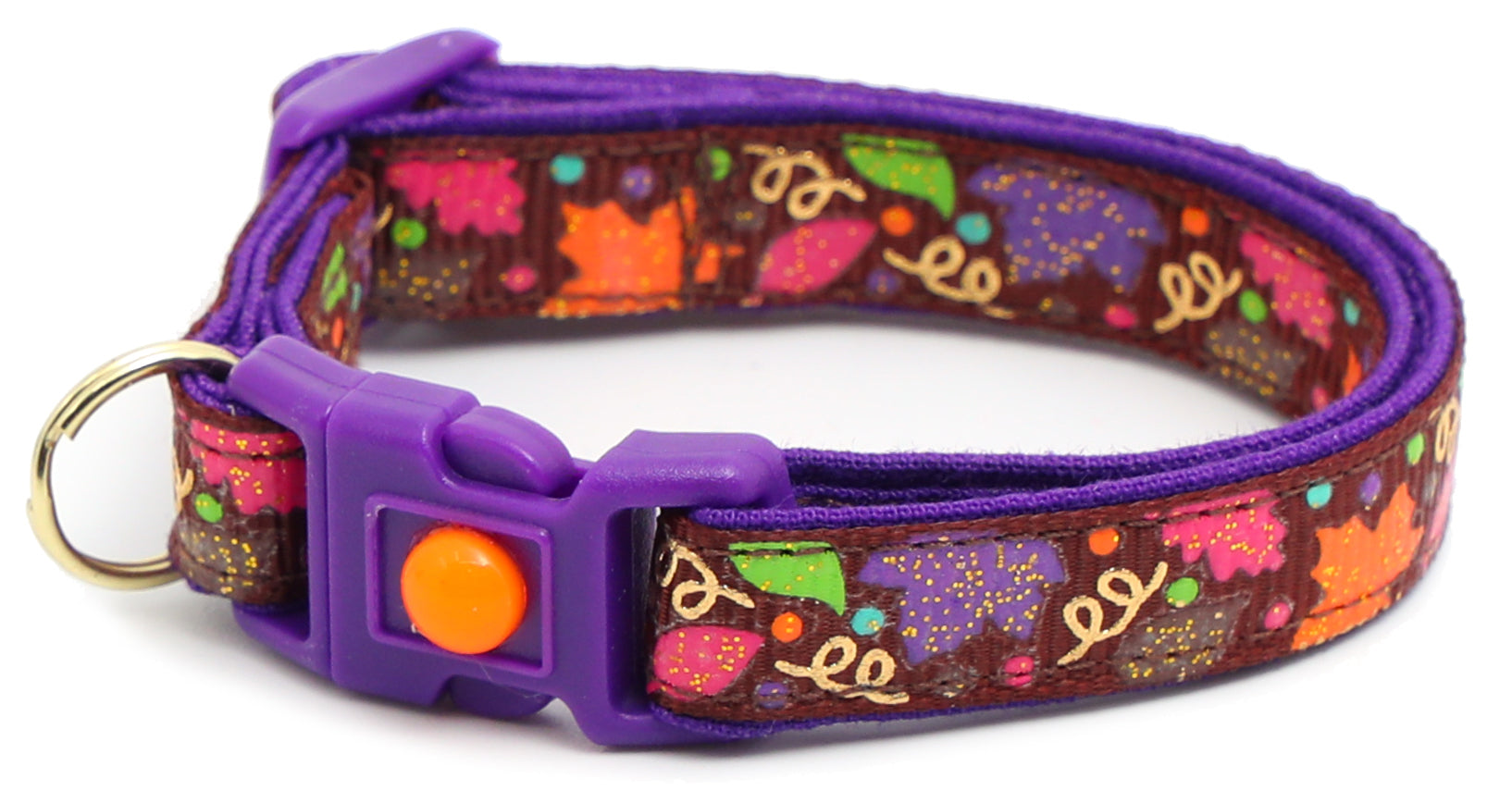 Fancy Fall Leaves Breakaway Cat Collar-22