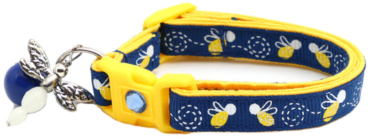 Fire Flies on Navy Cat Collar-0