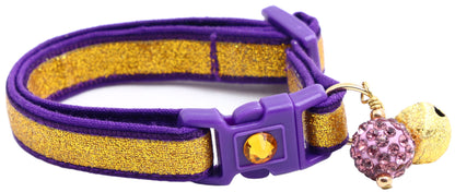 Gold Glitter Breakaway Cat Collar-17