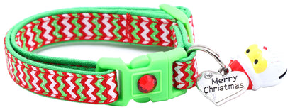 Christmas Chevron Breakaway Cat Collar-7