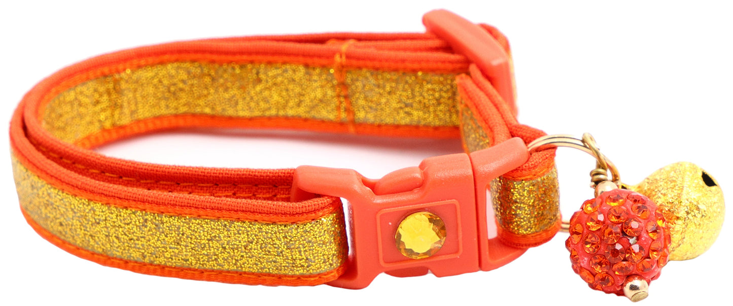 Gold Glitter Breakaway Cat Collar-19