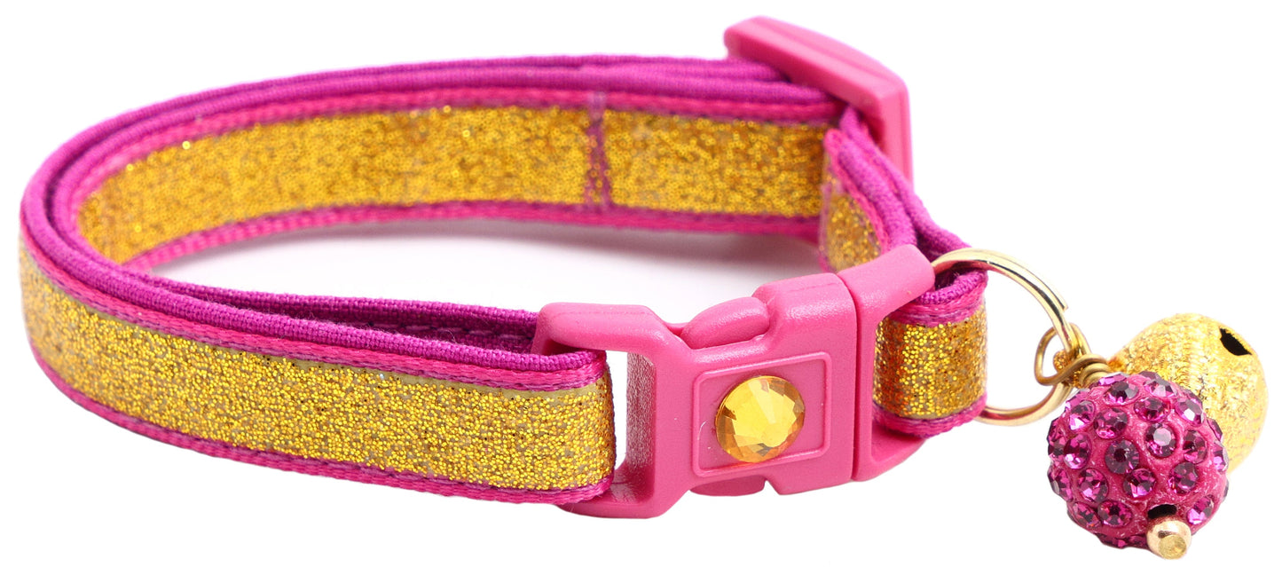 Gold Glitter Breakaway Cat Collar-18