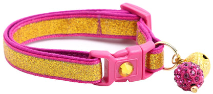 Gold Glitter Breakaway Cat Collar-18