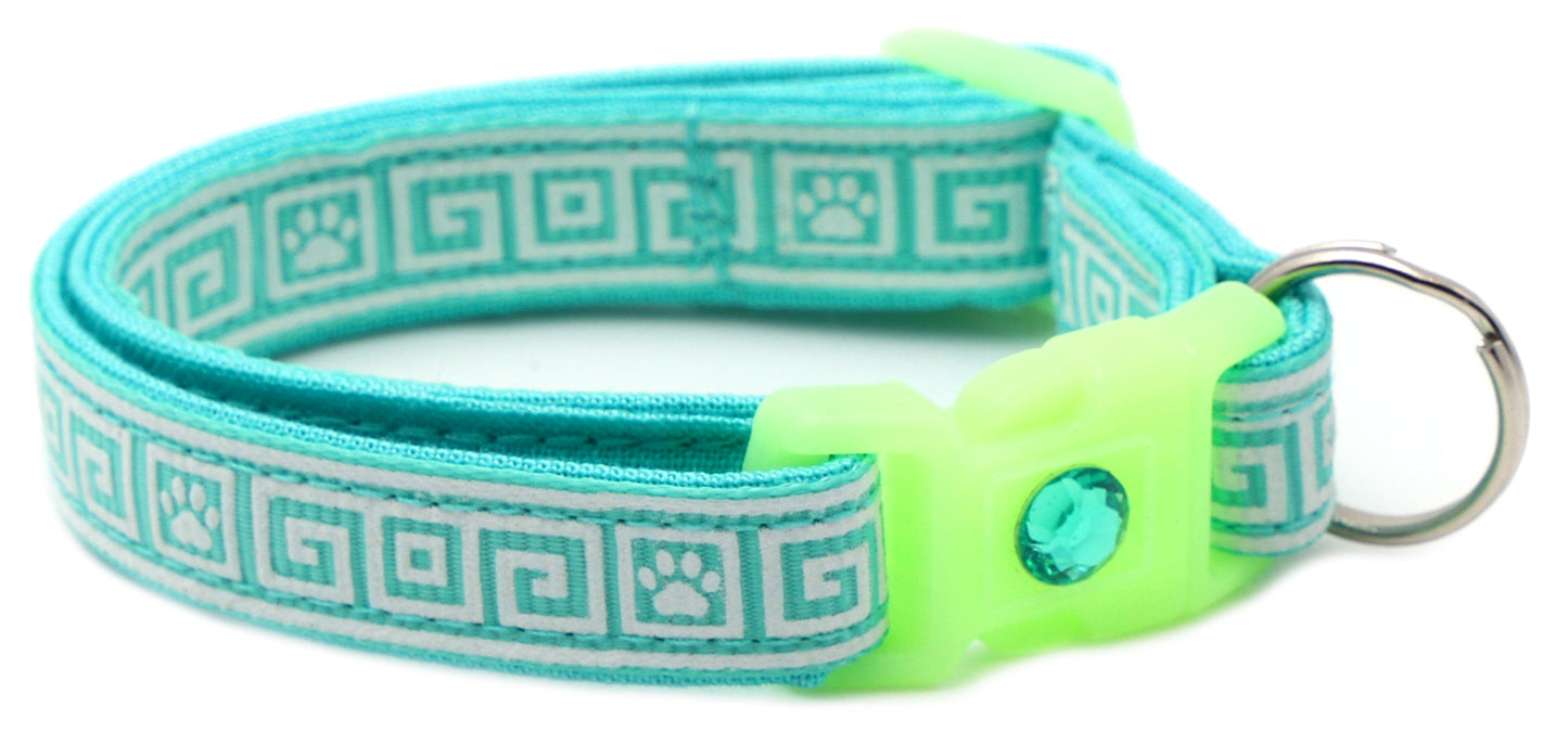 Greek Key Breakaway Cat Collar-34
