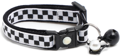 Black and White Checks Cat Collar-5