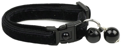 Soft Black Velvet Cat Collar-6