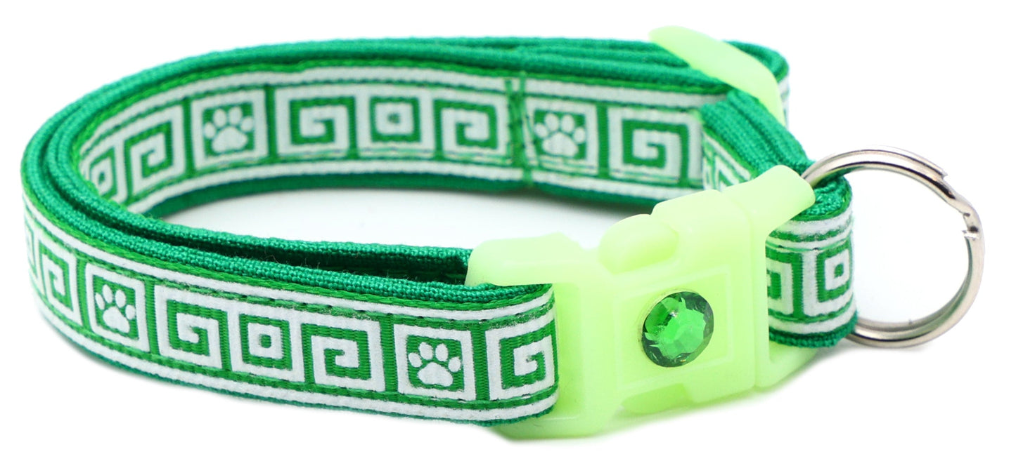 Greek Key Breakaway Cat Collar-61