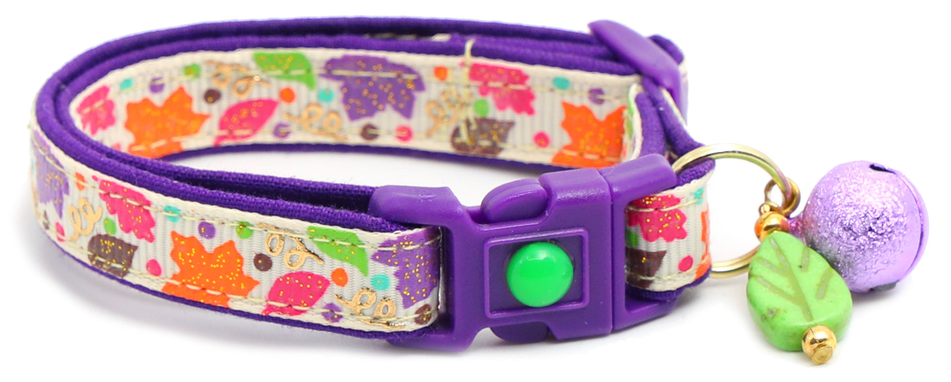 Fancy Fall Leaves Breakaway Cat Collar-21