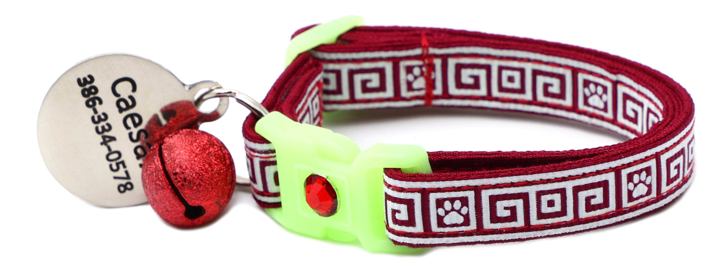Greek Key Breakaway Cat Collar-31
