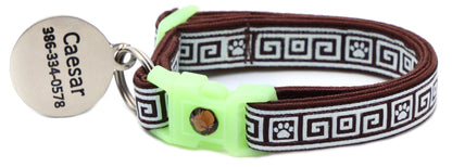 Greek Key Breakaway Cat Collar-24