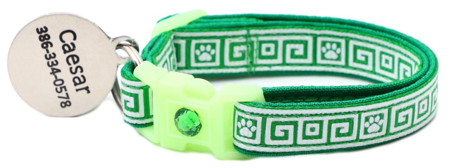 Greek Key Breakaway Cat Collar-26
