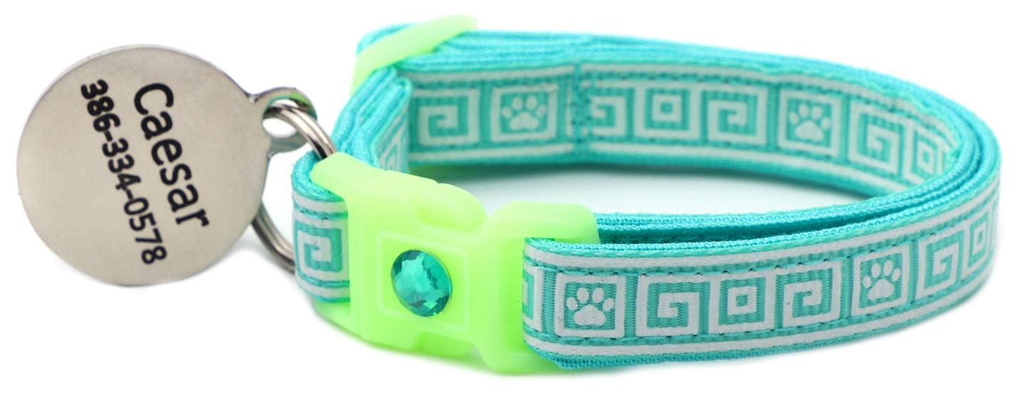 Greek Key Breakaway Cat Collar-22