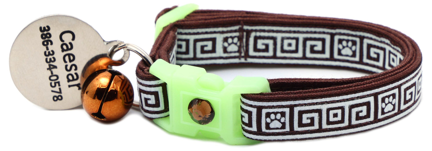 Greek Key Breakaway Cat Collar-30