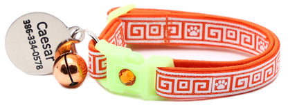 Greek Key Breakaway Cat Collar-27