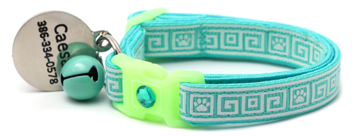 Greek Key Breakaway Cat Collar-28