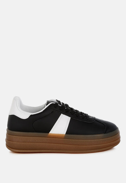 Knockout Faux Leather Lace-Up Sneakers-6