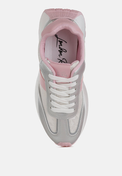 Koters Print Embroidery Detail Metallic Sneakers-3