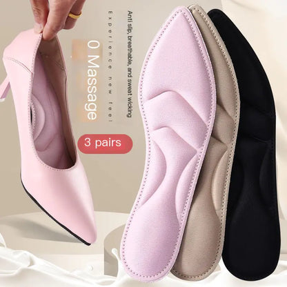 4D Women's High Heel Insoles - Soft, Breathable, Ultra-thin