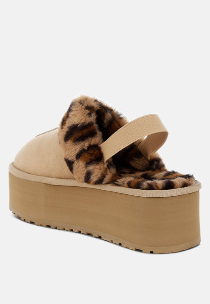 Kutchu Leopard Faux Fur Platform Classic Slingback-2