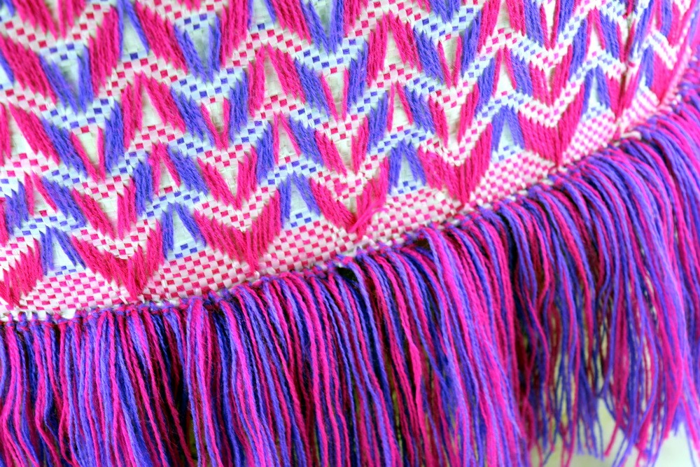 Artisan Purple Fuchsia Fringe Tote-1