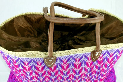 Artisan Purple Fuchsia Fringe Tote-3