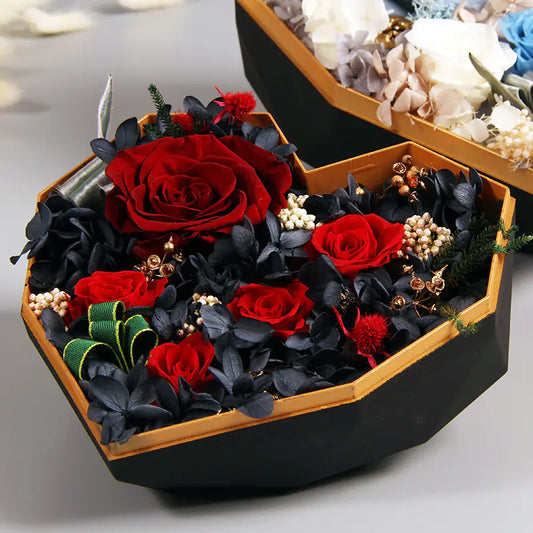 Creative Diamond Heart Eternal Flower Gift Box