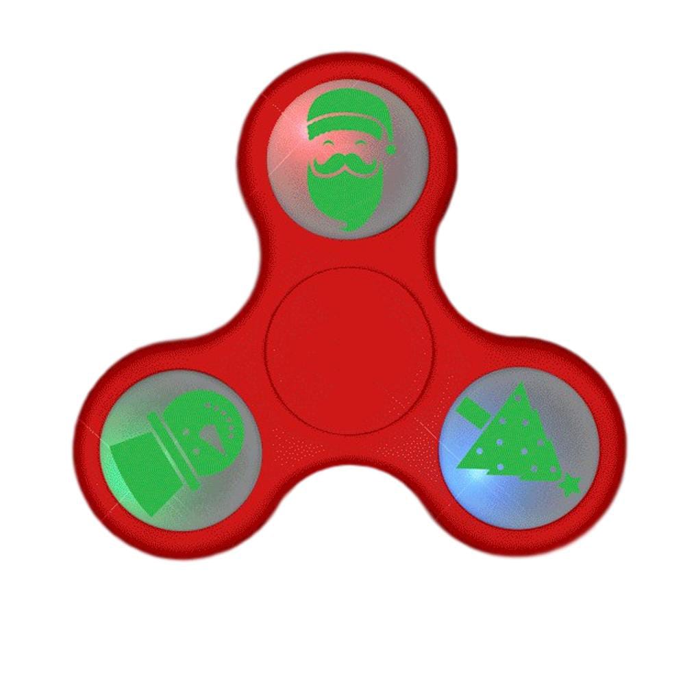 Flashing Red Christmas Santa Snowman Tree Pad Tri Fidget Spinner-0