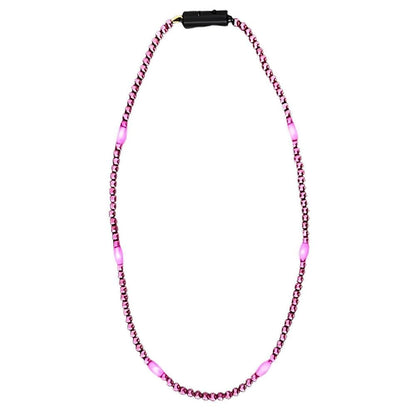 LED Necklace with Pink Beads-4