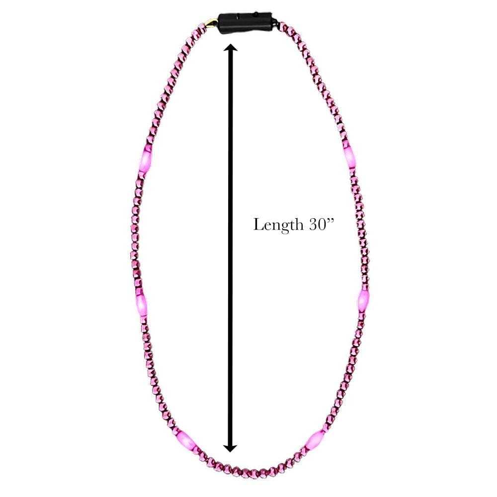 LED Necklace with Pink Beads-5