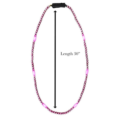 LED Necklace with Pink Beads-5