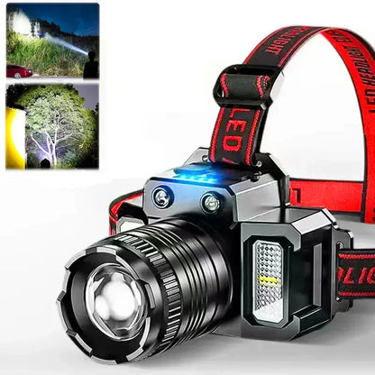 LED Sensor Headlamp Rechargeable Camping Search Light-1