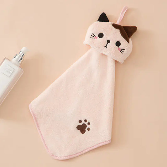 Cartoon Absorbent Hand Towel for Kids' Bathroom Decor