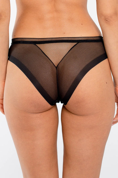Transparent Tulle Brazilian Garter Panty Samanta Leo-1