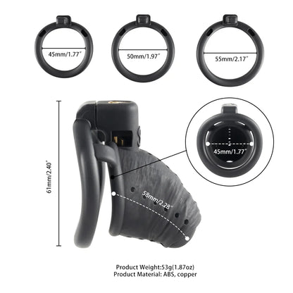 LOCKINK Sevanda Black Wiener 3D Printed Chastity Cage-5