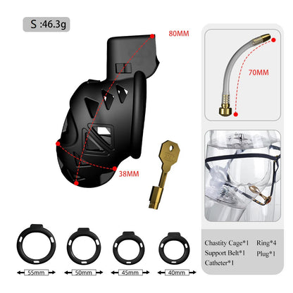 LOCKINK Sevanda Rattlesnake Plastic Male Chastity Cage With Anal Plug-6