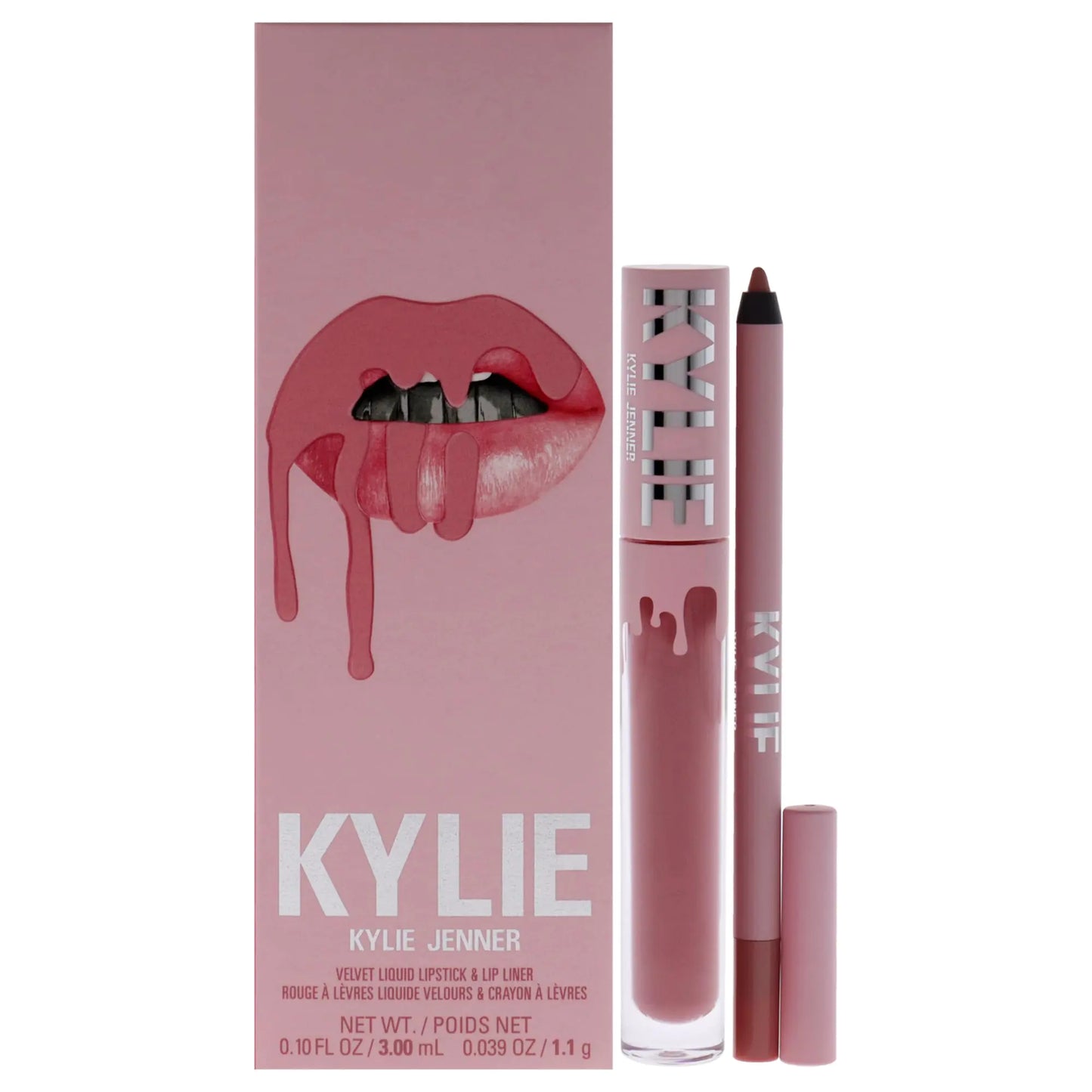 Kylie Cosmetics Velvet Lip Kit - 705 Charm for Women - 2 Pc 0.10 oz Velvet Liquid Lipstick 0.03 oz Lip Liner