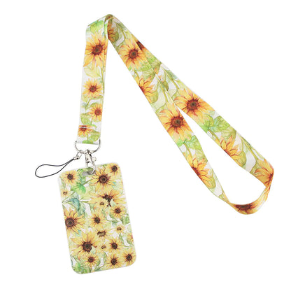 Daisy and Sunflower Phone Strap with Card Holder Set